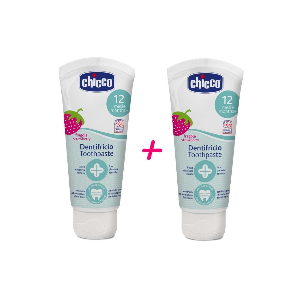 chicco duplo pasta dental fresa 12m 50ml